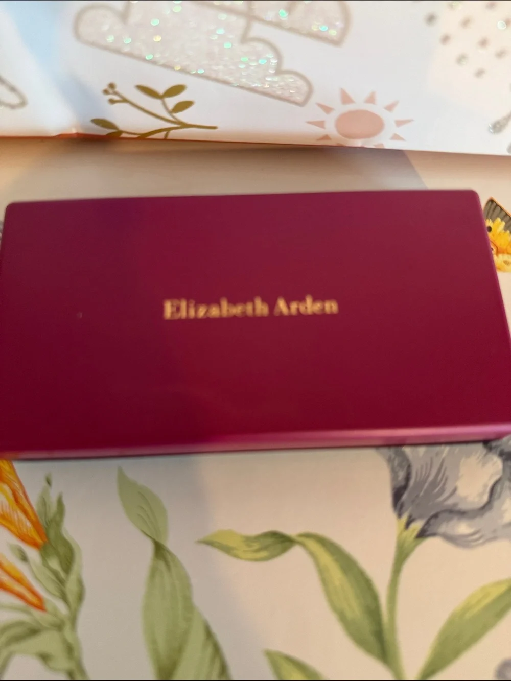 Elizabeth Arden Magenta Eyeshadow Palette with Gold Logo